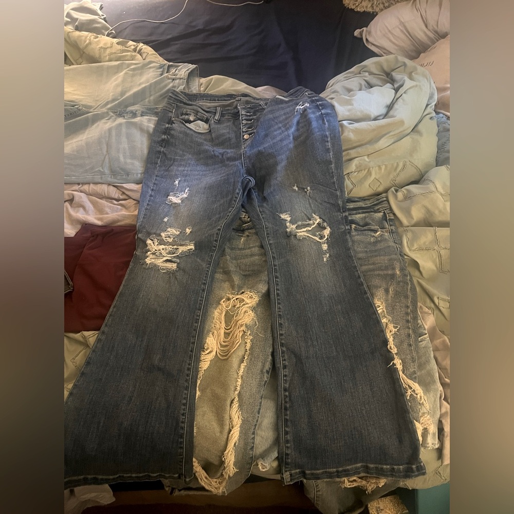 Judy Blue Distressed Flare Jeans